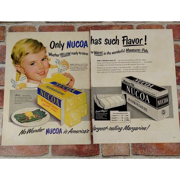 Nucoa Oleo Margarine - Large 2-Pg 21x13 - 1950 Orig Retro Vtg PRINT AD Ephemera - Picture 1 of 15